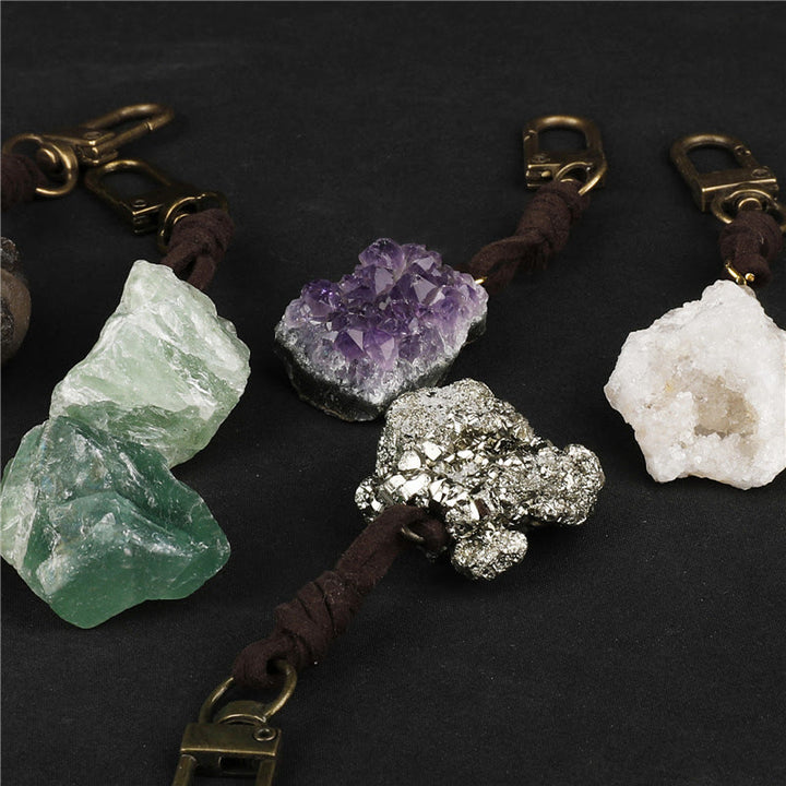 Olivenorma Natural Raw Crystal Gemstone Pendant Variety Keychain - image 18