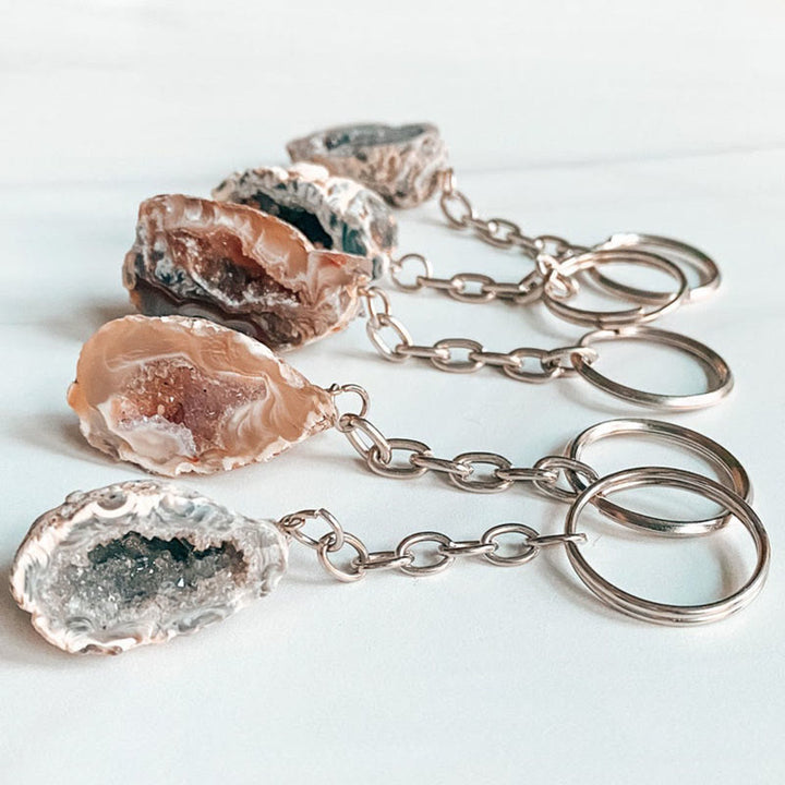 Olivenorma Natural - Shaped Agate Geode Keychain - image 13