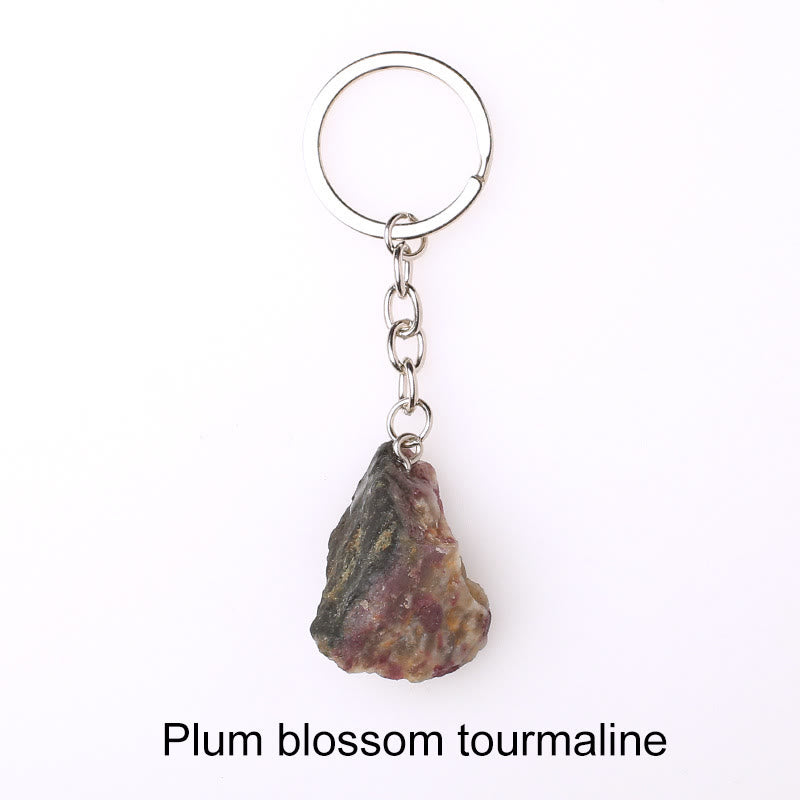 Olivenorma Unique Raw Crystal Raw Gemstone Keychain - Plum Blossom Tourmaline - image 56