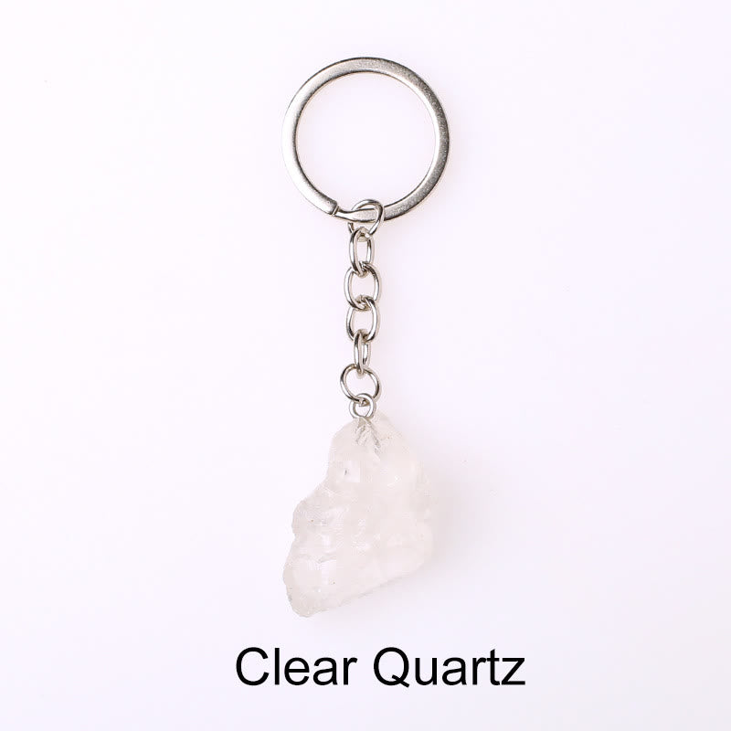 Olivenorma Unique Raw Crystal Raw Gemstone Keychain - Clear Quartz-1 - image 1