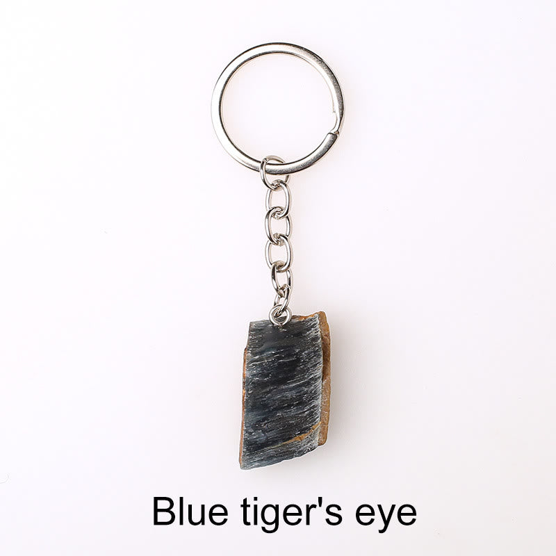 Olivenorma Unique Raw Crystal Raw Gemstone Keychain - Blue Tiger's-Eye - image 23
