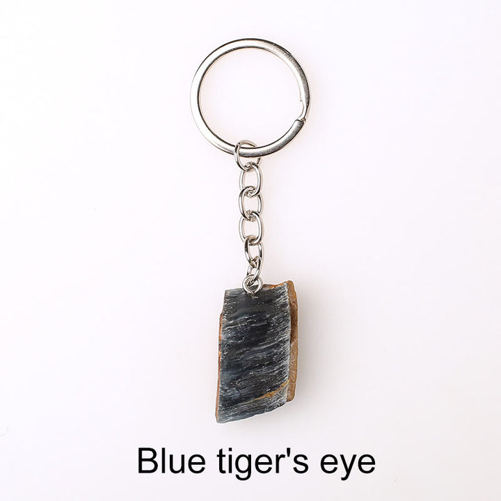 Olivenorma Unique Raw Crystal Raw Gemstone Keychain - Blue Tiger's-Eye - image 23