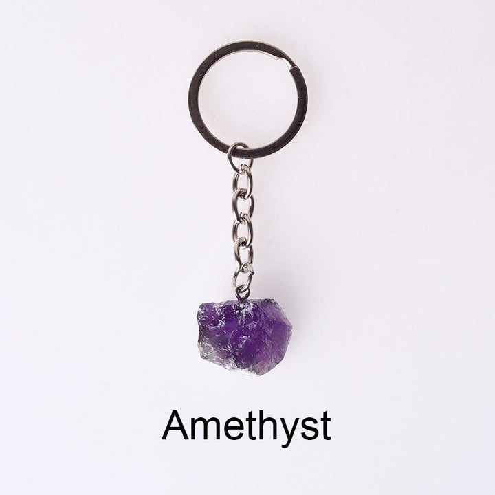 Olivenorma Unique Raw Crystal Raw Gemstone Keychain - Amethyst - image 4