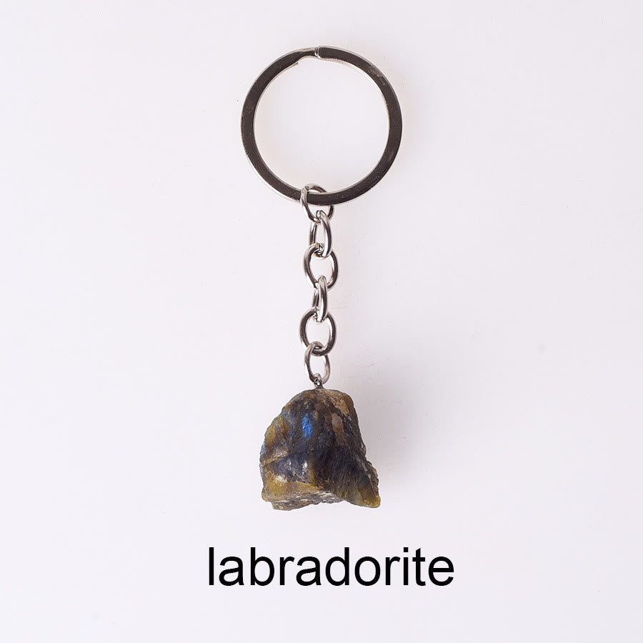 Olivenorma Unique Raw Crystal Raw Gemstone Keychain - Labradorite - image 48
