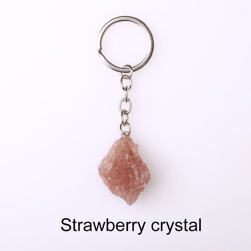 Olivenorma Unique Raw Crystal Raw Gemstone Keychain - Strawberry Crystal - image 67