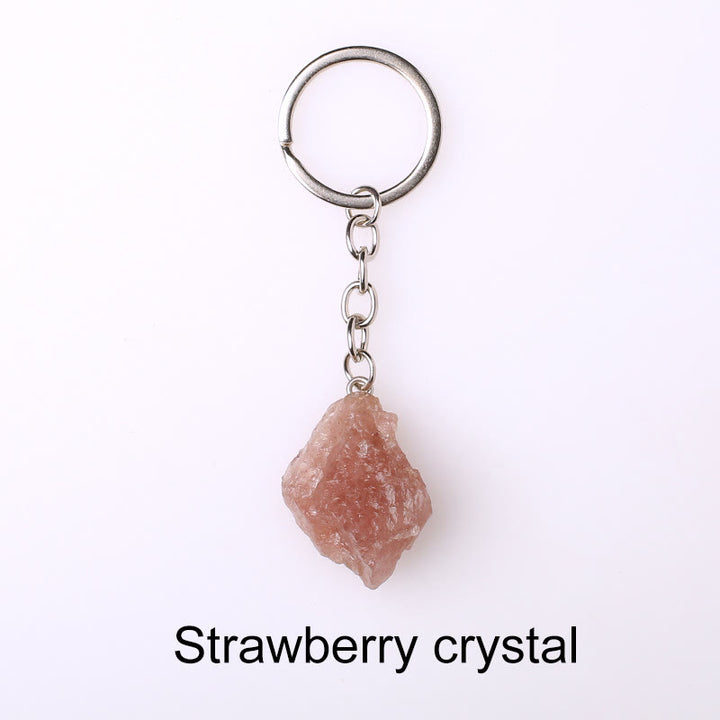 Olivenorma Unique Raw Crystal Raw Gemstone Keychain - Strawberry Crystal - image 67