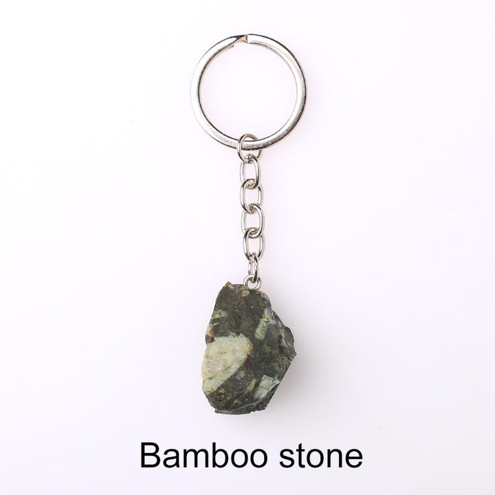 Olivenorma Unique Raw Crystal Raw Gemstone Keychain - Bamboo Stone - image 55