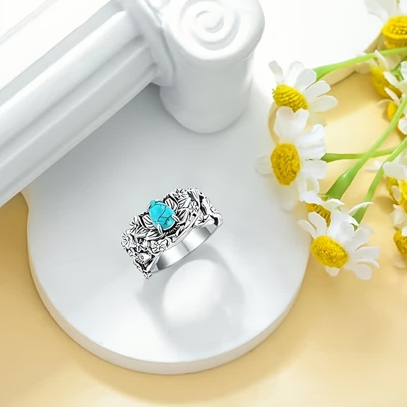 FREE Today: Waterdrop Turquoise Lotust Flower Ring - image 2