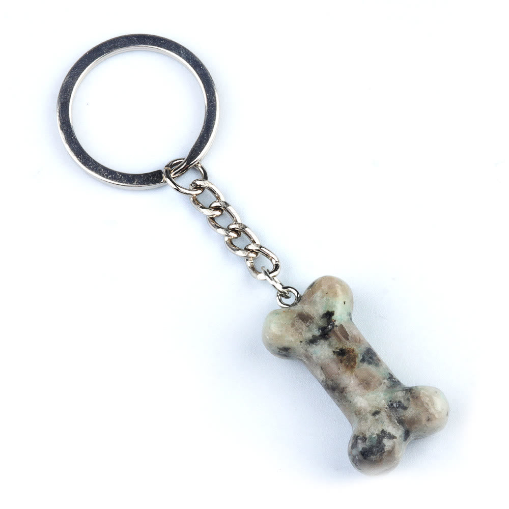 Olivenorma Vibrant Color Natural Crystal Bone Shaped Keychain - Kiwi Stone - image 25