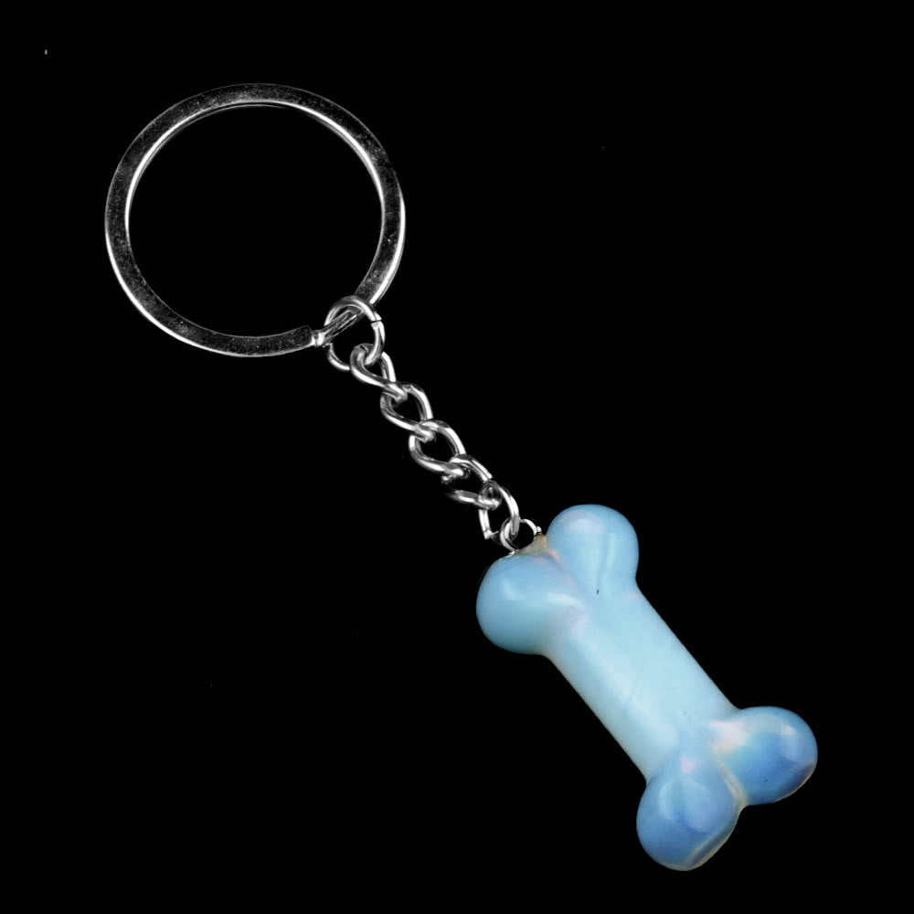 Olivenorma Vibrant Color Natural Crystal Bone Shaped Keychain - Opalite - image 39