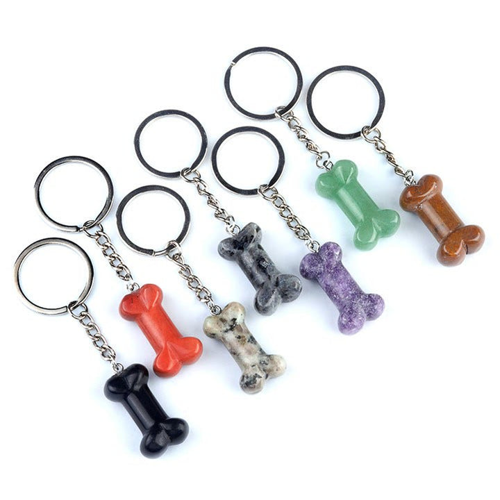 Olivenorma Vibrant Color Natural Crystal Bone Shaped Keychain - image 44