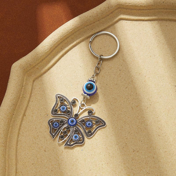 Olivenorma Creative Keychain with Blue Evil Eye & Animal/Plant Details - Butterfly-2 - image 6