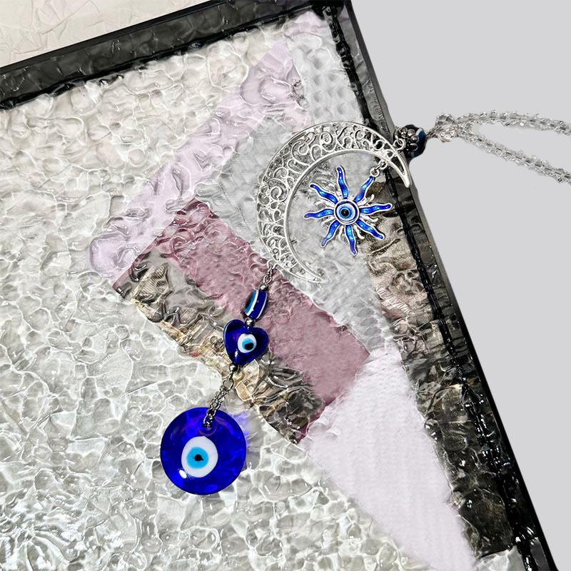 Olivenorma Celestial Themed Evil Eye Keychain with Moon, Sun & Heart - image 3