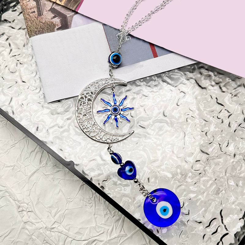 Olivenorma Celestial Themed Evil Eye Keychain with Moon, Sun & Heart - image 5