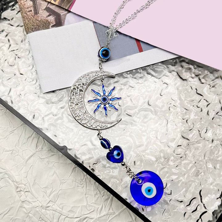 Olivenorma Celestial Themed Evil Eye Keychain with Moon, Sun & Heart - image 5