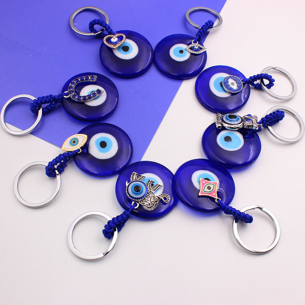 Olivenorma Blue Evil Eye Keychain with Diverse Decorative Charms - Blue Eyes - image 0
