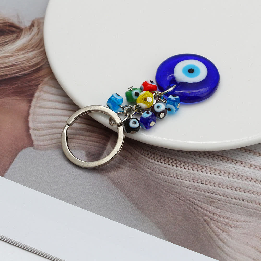 Olivenorma Vibrant Blue Heart Evil Eye Keychain with Multiple Charms - image 7