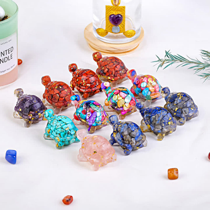 Olivenorma Golden Journey Gem Turtle Figurine Gemstone Decoration - image 2