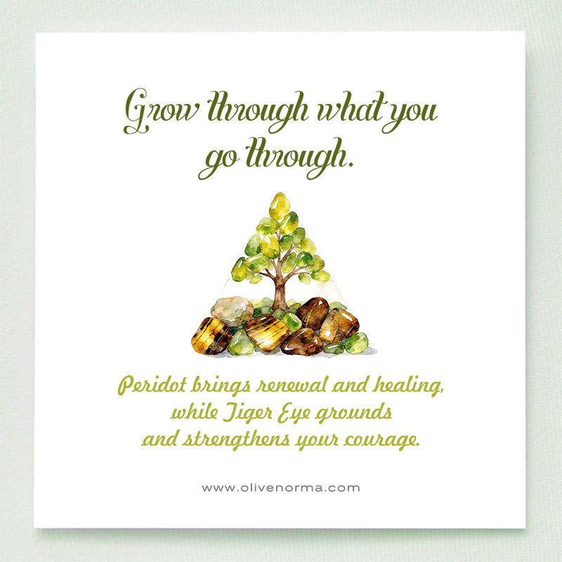 Olivenorma Radiance of Growth – Peridot & Tiger Eye Tree of Life Pyramid - image 1