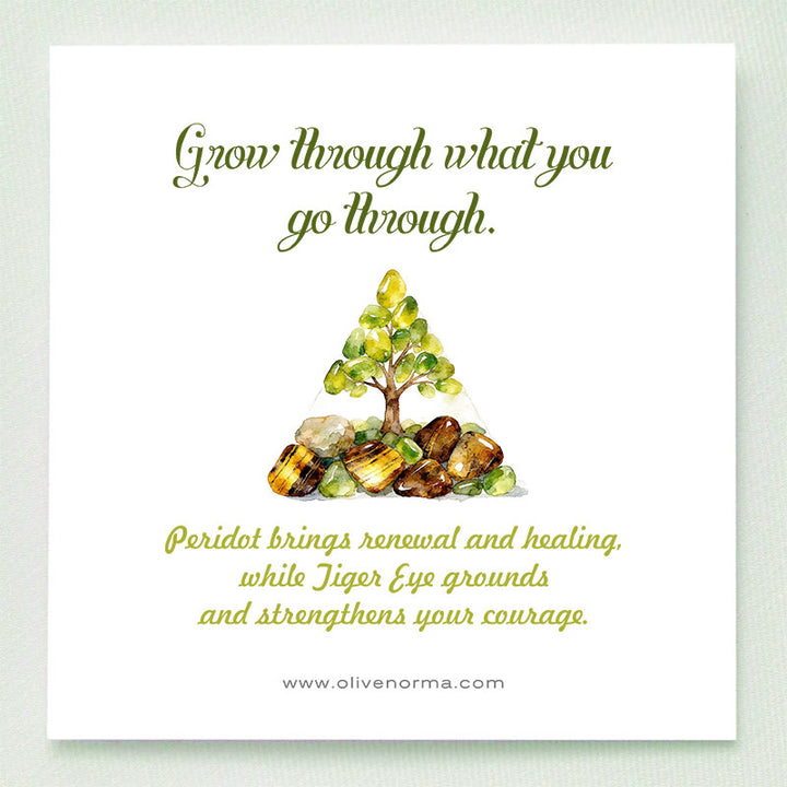 Olivenorma Radiance of Growth – Peridot & Tiger Eye Tree of Life Pyramid - image 1