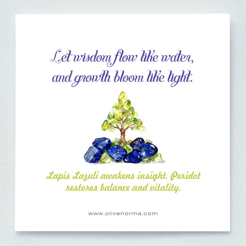 Olivenorma Ocean of Wisdom-Lapis Lazuli & Peridot Tree of Life Orgone Pyramid - image 1