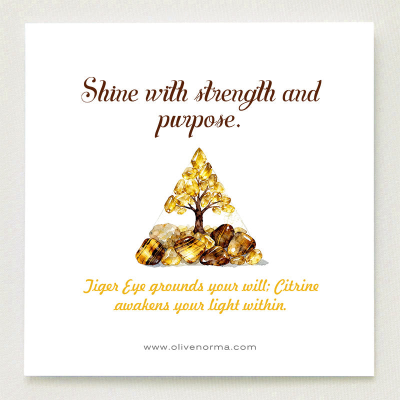 Olivenorma Golden Harmony Tiger Eye & Citrine Tree of Life Orgone Pyramid - image 1