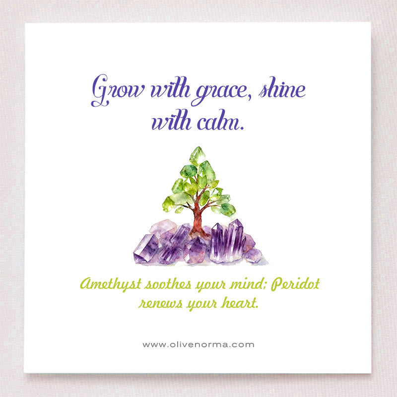 Olivenorma Harmony Roots Amethyst & Peridot Tree of Life Orgone Pyramid - image 1