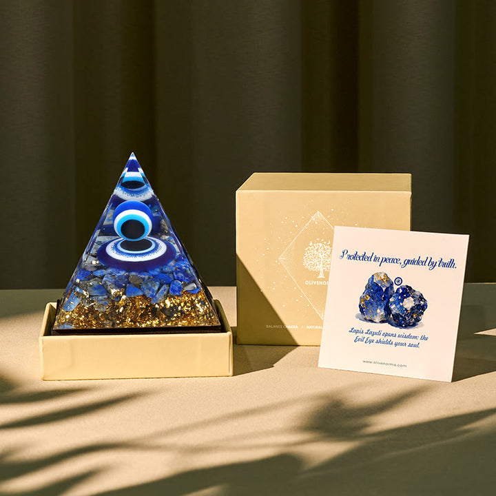 FREE Today: Vision of Serenity Lapis Lazuli Evil Eye Orgone Pyramid - 5cm*5cm (With Card) - image 0
