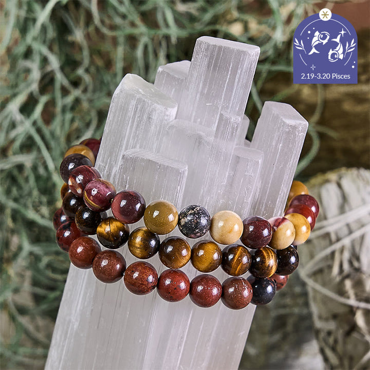 Olivenorma Pisces - Feb 19 - Mar 20 - Zodiac Astrology Crystal Bracelet Set - Pisces Bracelet Set - 10mm - image 0