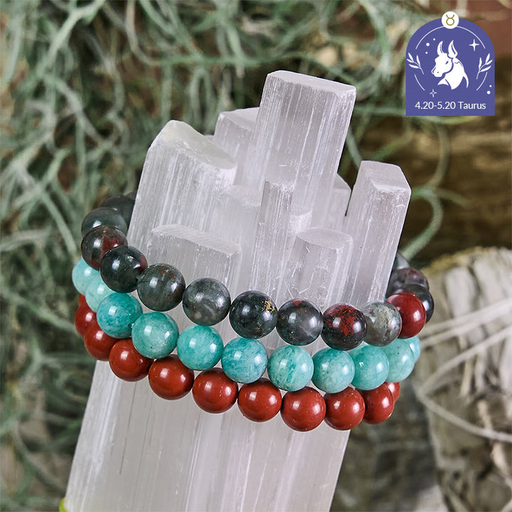 Olivenorma Taurus - Apr 20 - May 20 - Zodiac Astrology Crystal Bracelet Set - Taurus Bracelet Set - 10mm - image 0