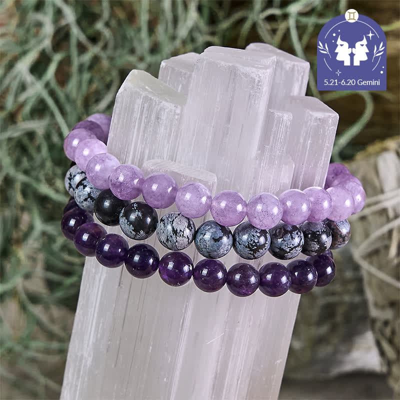 Olivenorma Gemini  - May 21 – Jun 20 - Zodiac Astrology Crystal Bracelet Set - Pisces Bracelet Set - 10mm - image 0
