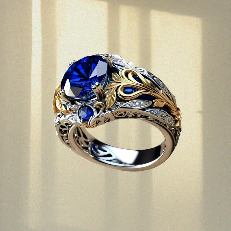 FREE Today: Blue Gold Sapphire Crystal Two Tone Ring - image 4