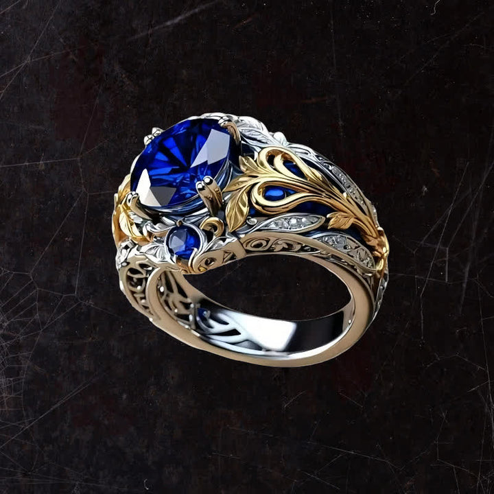 FREE Today: Blue Gold Sapphire Crystal Two Tone Ring - image 3