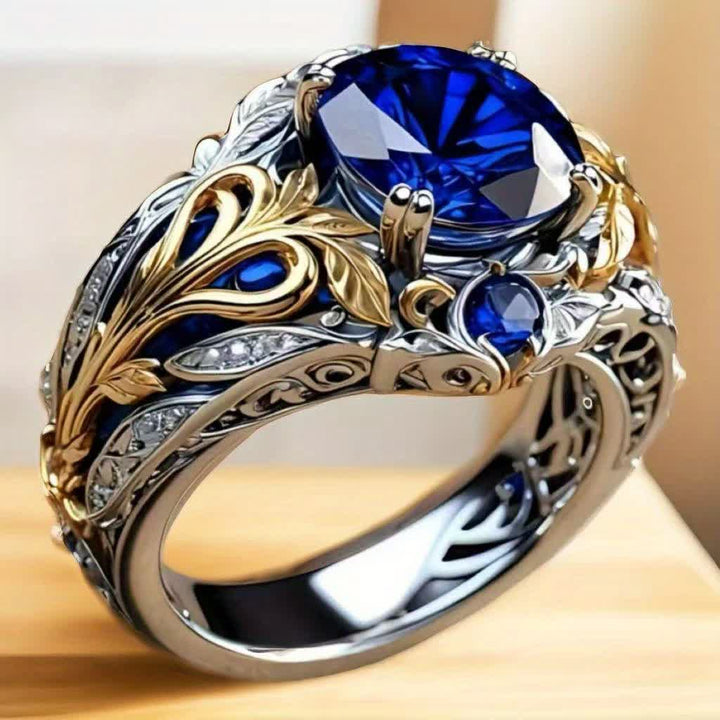 FREE Today: Blue Gold Sapphire Crystal Two Tone Ring - image 1