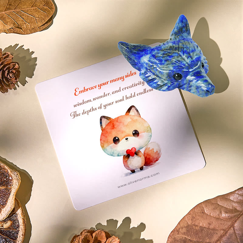 Olivenorma Spirit Guardian Wolf Head Crystal Carving Gemstone Decoration - image 0