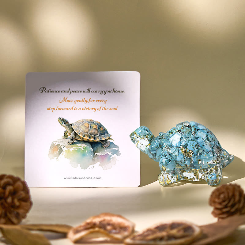 Olivenorma Golden Journey Gem Turtle Figurine Gemstone Decoration – us ...