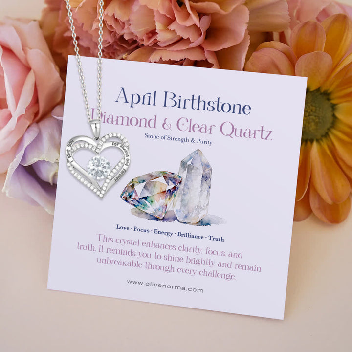 FREE Today: "I Love You Always and Forever" – Forever Love Birthstone Heart Necklace - Silver - April - With Birthstone Card - image 11