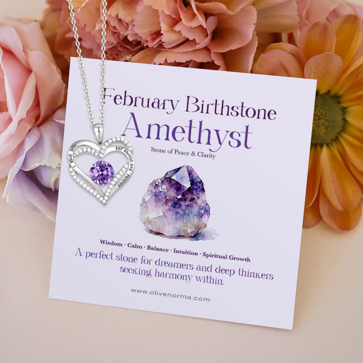 Olivenorma "I Love You Always and Forever" – Forever Love Birthstone Heart Necklace - image 3
