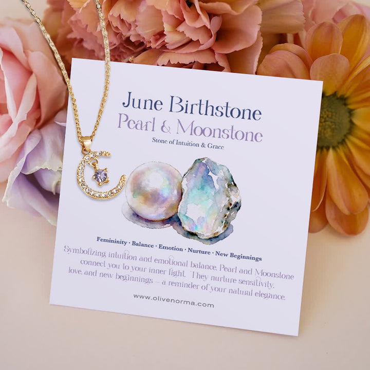 FREE Today: Month Birthstone Star Creative Gift Card Necklace - June-Purple Zircon - With Birthstone Card - image 5