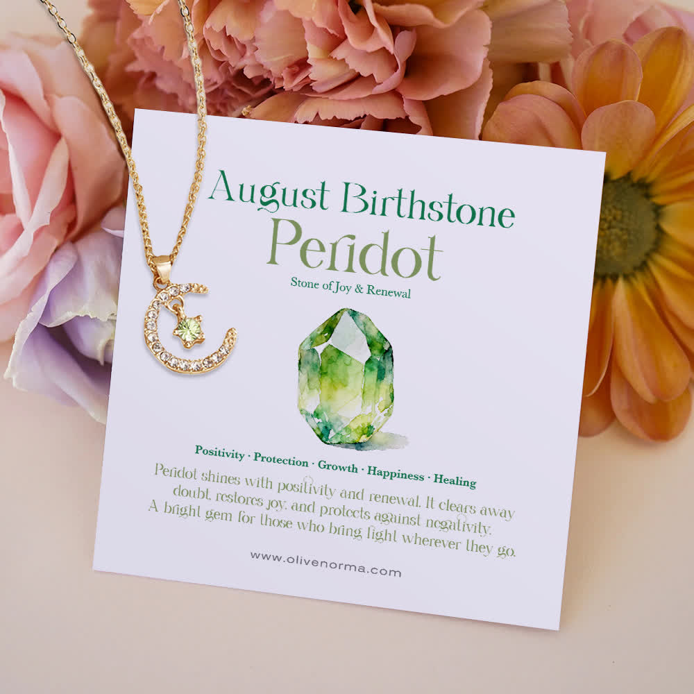 FREE Today: Month Birthstone Star Creative Gift Card Necklace - August-Peridot - With Birthstone Card - image 7