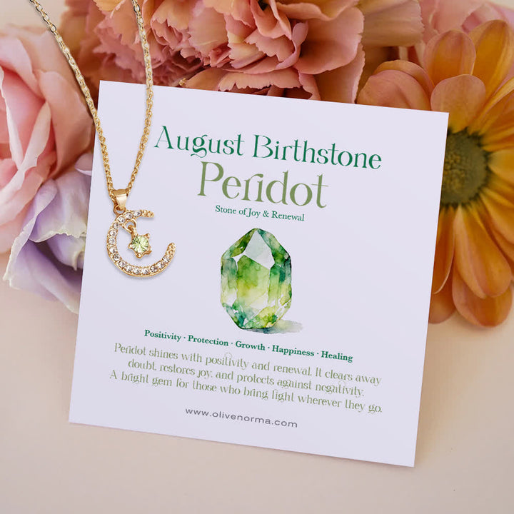 FREE Today: Month Birthstone Star Creative Gift Card Necklace - August-Peridot - With Birthstone Card - image 7