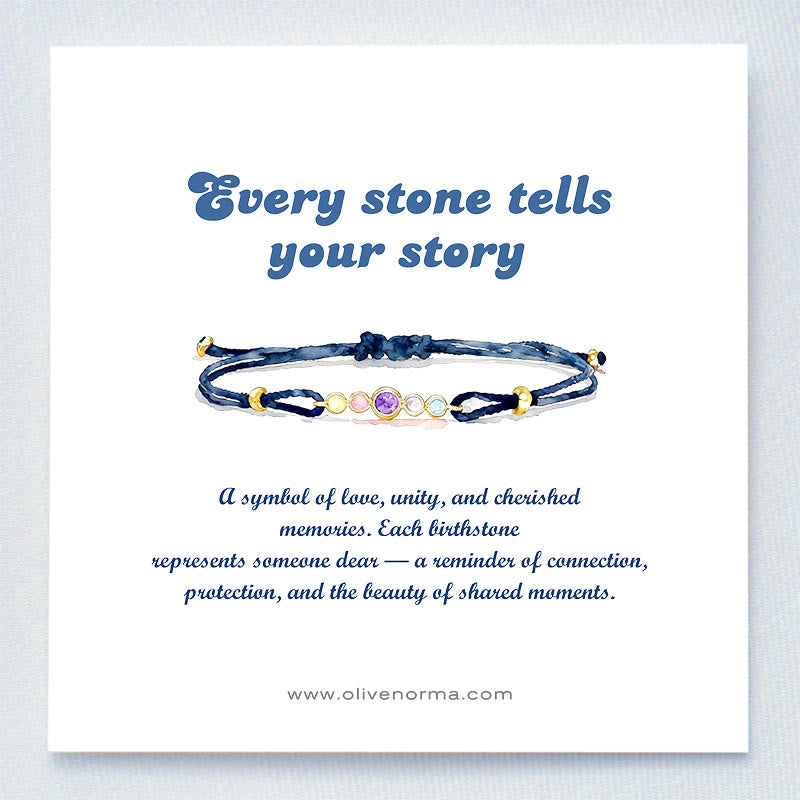 Olivenorma 2-7 Birthstones Bezel Set Customized Gift Card Bracelet - image 1