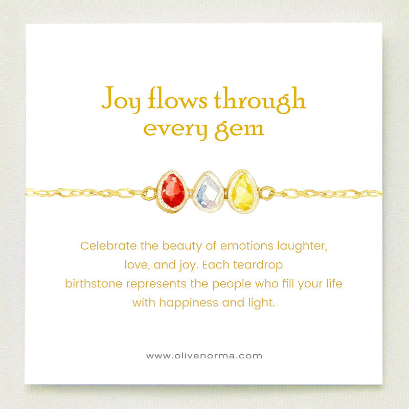 Olivenorma Tears Of Joy 1-8 Teardrop Birthstone Gift Card Necklace - image 1