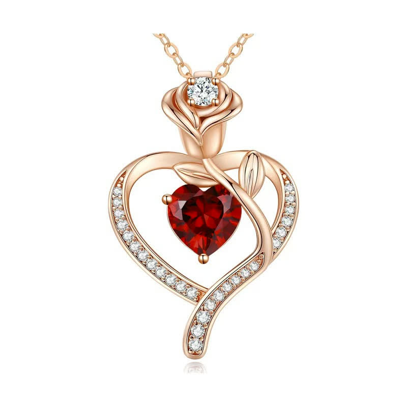 FREE Today: Rose Flower Love Heart Birthstone Gift Card Necklace - image 4