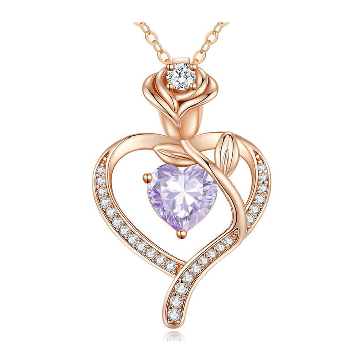 FREE Today: Rose Flower Love Heart Birthstone Gift Card Necklace - image 16