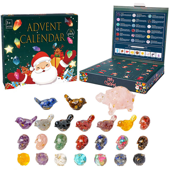 Olivenorma Green Resin Mystery Box 2025 Crystal Advent Calendar - Resin Bird + Turtle + Owl + Skull - image 1