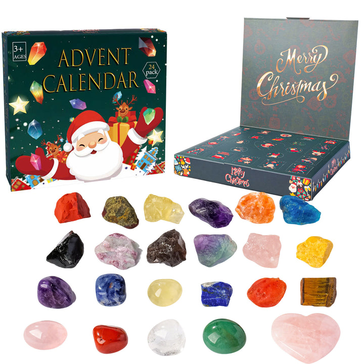 Olivenorma Green Resin Mystery Box 2026 Crystal Advent Calendar - Raw Stone + Tumbled Stone + Heart Crystal - image 4
