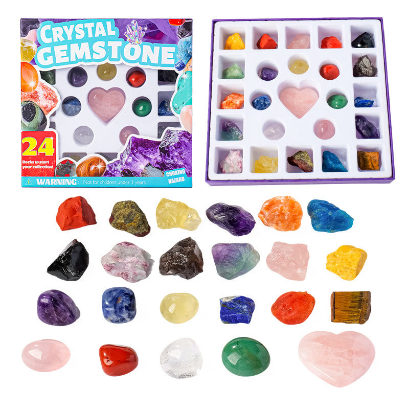 Olivenorma Resin Series 2026 Crystal Advent Calendar - Raw Stone &Polished Stone &Heart Crystal - image 2
