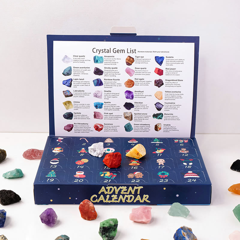 Olivenorma Crystal Christmas Mystery Box Series 2025 Crystal Advent Calendar - 24 Pieces Raw Stone - image 4