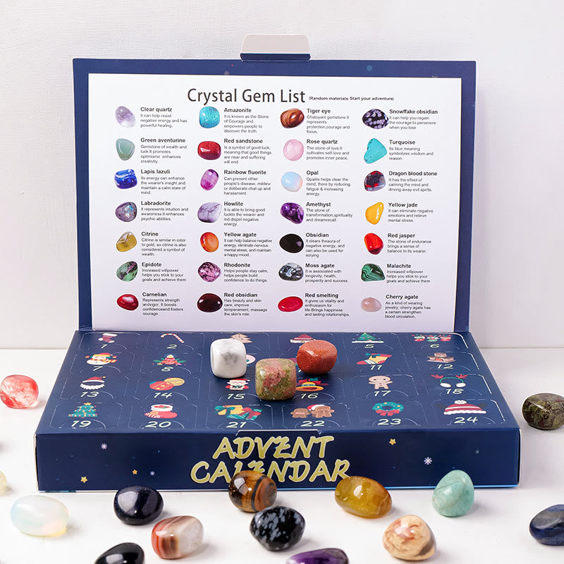 Olivenorma Crystal Christmas Mystery Box Series 2026 Crystal Advent Calendar - 24 Pieces Polished Stone - image 5
